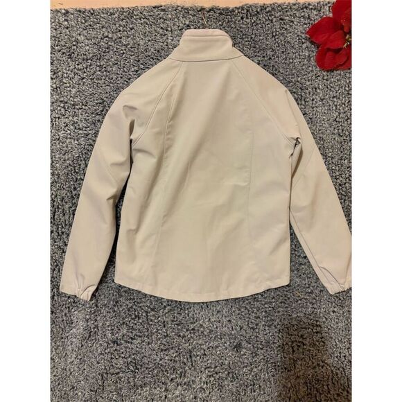 Ach Diamond Women's Full Zip Beige Jacket Size M Casual Solid - Picture 5 of 8
